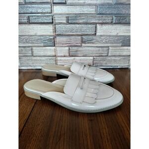 Madden NYC  Lt. Pink faux patent leather mules size 8.5